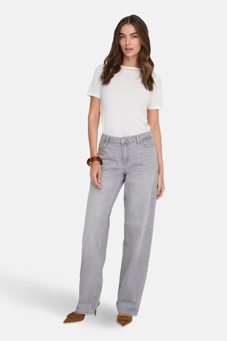 Jeans straight light grey denim - JDY