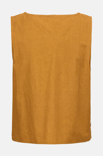 Bruine mouwloze blouse van JDY, met een subtiele crêpe textuur en een eenvoudige halslijn.
