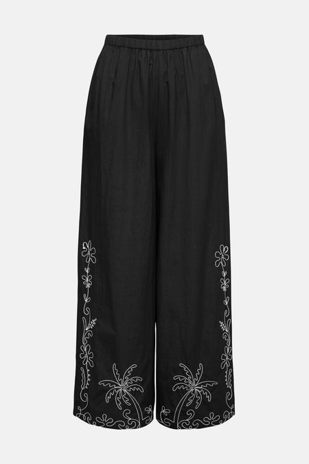 JDYELIZA EMB. HW WIDE PANTS WVN EXP
