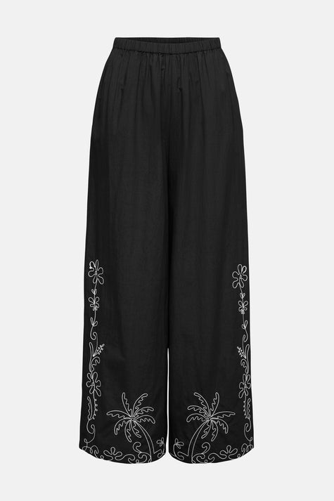 JDYELIZA EMB. HW WIDE PANTS WVN EXP