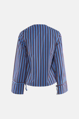 Blouse met lange mouwen - blauw