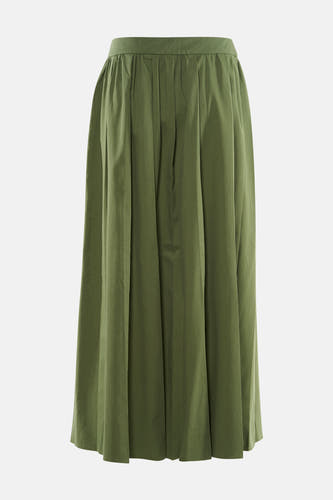 Groene rok van ONLY, met plooien aan de taille en een lange lengte.