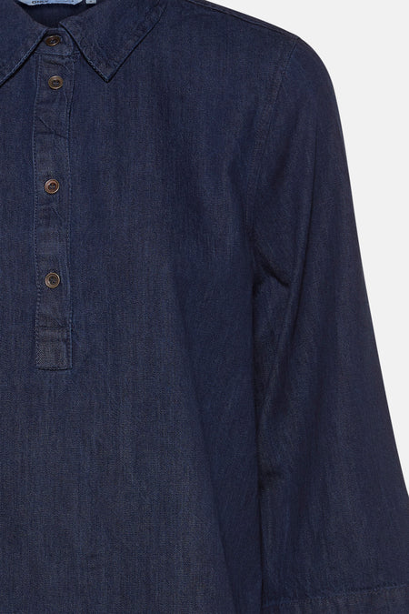 Kleedje met lange mouwen - dark blue denim