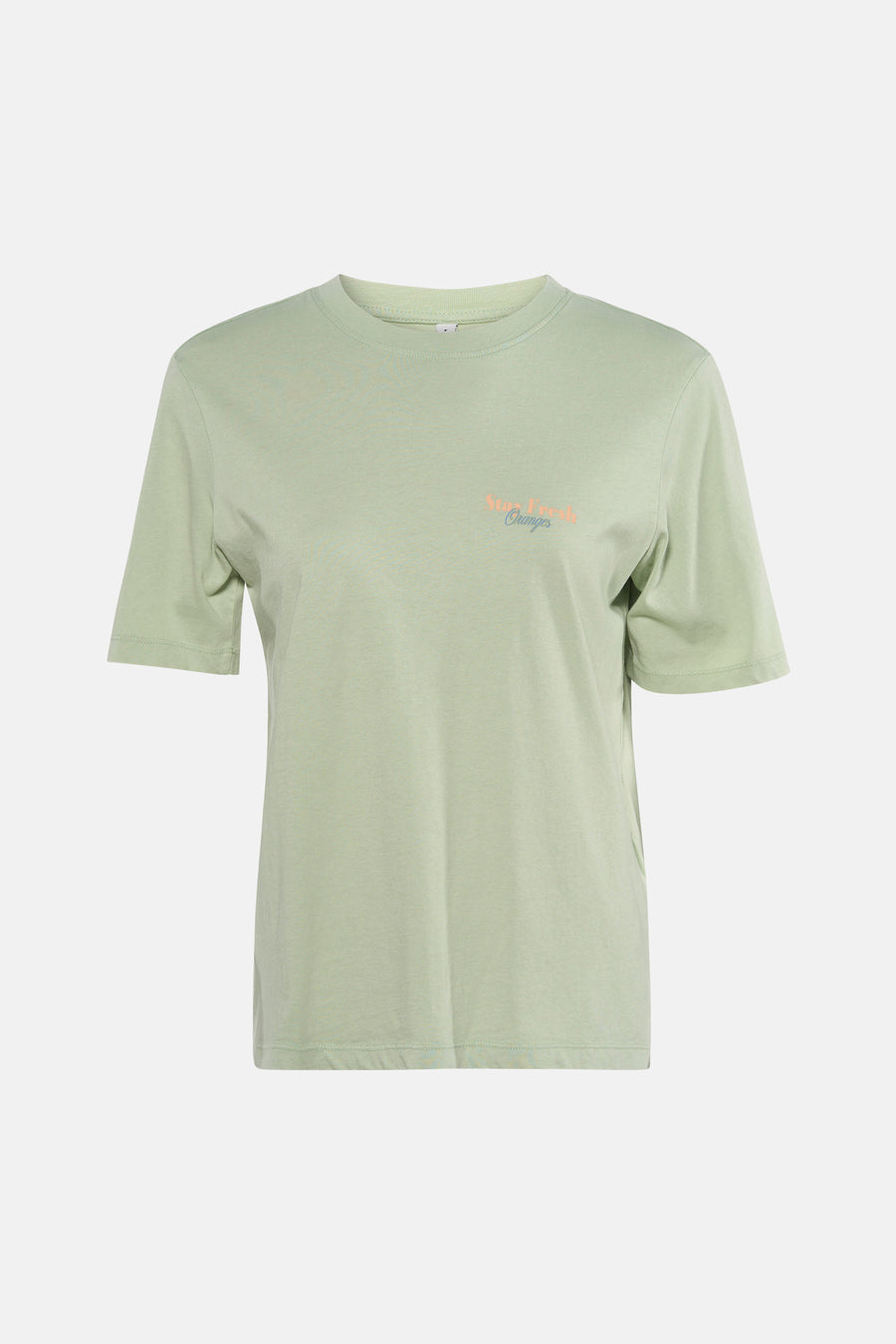 Groen T-shirt met korte mouwen van ONLY, met een kleine print op de borst.