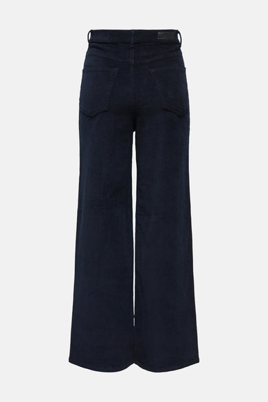 Blauwe broek van corduroy van ONLY, met wijde pijpen en achterzakken.