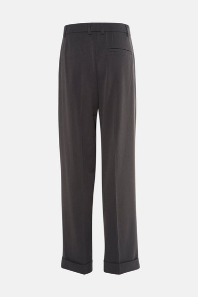 Pantalon gris de ONLY, avec des poches droites et un ourlet relevé.