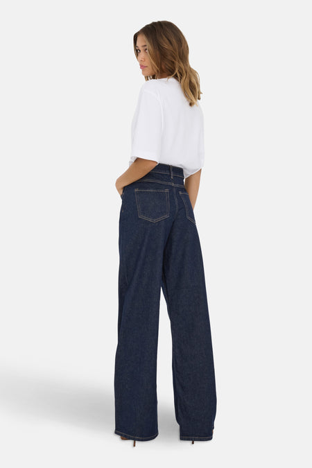 Jeans wide dark blue denim - JDY