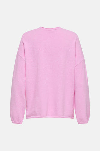 Roze trui met ronde hals van ONLY, effen textuur.
