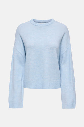 T-shirt bleu marine à col rond de ONLY, en douce texture et manches longues larges.