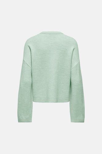 Pull vert avec col rond de ONLY, modèle uni tricoté à manches longues.