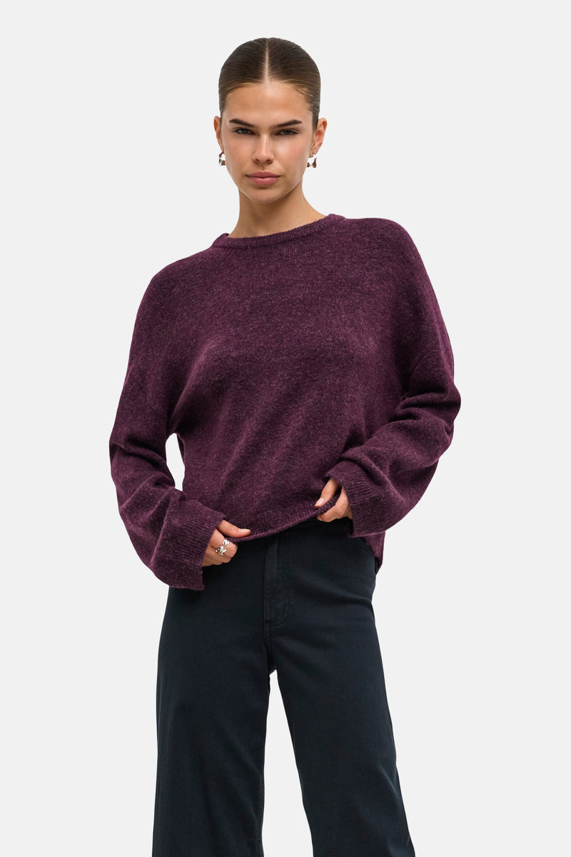 Pull O-hals - Mauve Wine