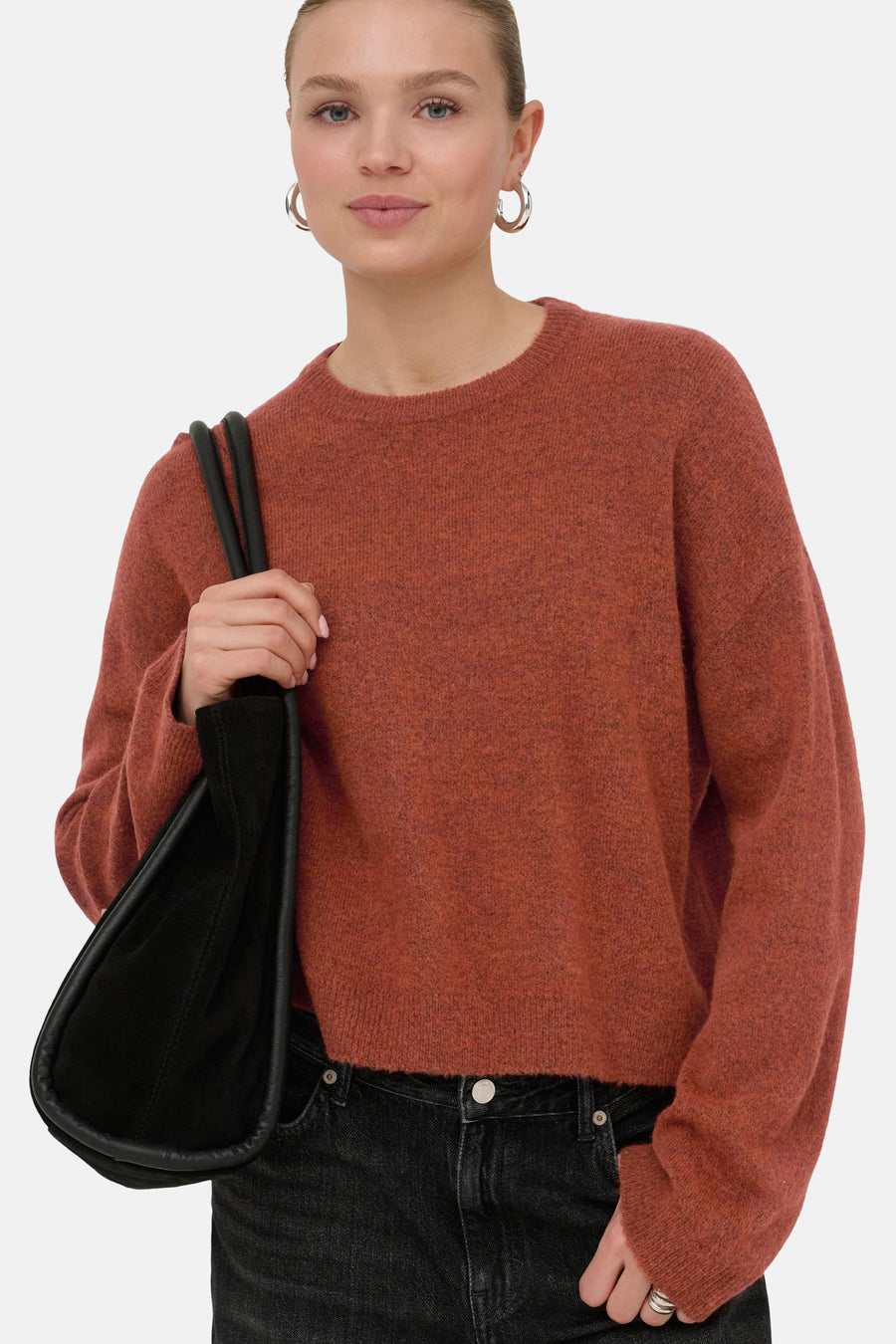 Trui met ronde hals oranje - ONLY®