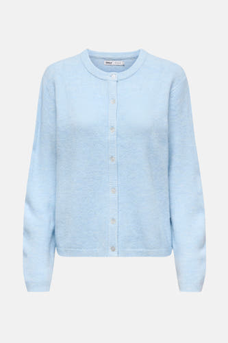 Blauw vest van ONLY, met ronde hals en knoopsluiting aan de voorkant.
