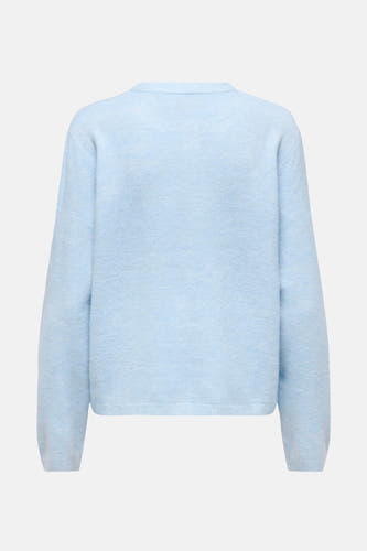 Blauw vest van ONLY®, met lange mouwen en een fijngebreide textuur.