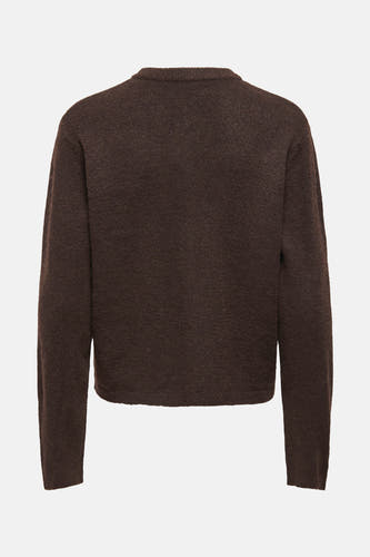 Bruin vest van ONLY, met lange mouwen en een subtiele textuur.
