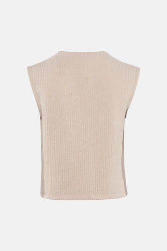 Beige gilet van ONLY, met een fijn breisel en een mouwloos model.
