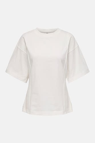 Wit T-shirt van JDY, met korte mouwen en opvallende naden aan de voorzijde.