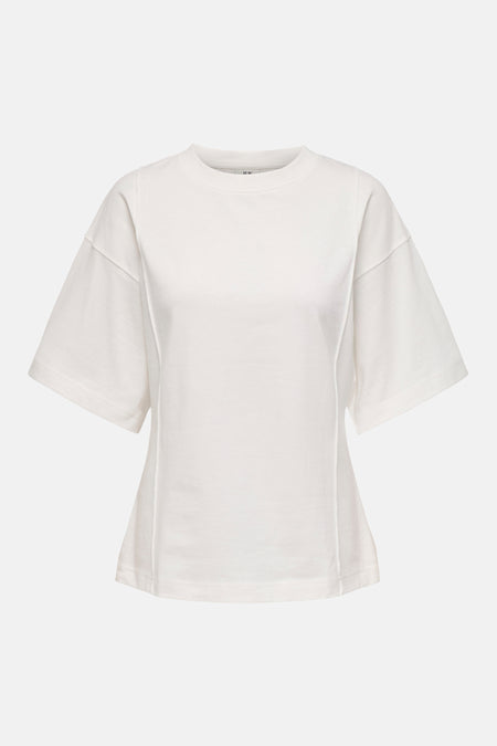 T-shirt blanc de JDY, à manches courtes et coupe décontractée, vu de dos.