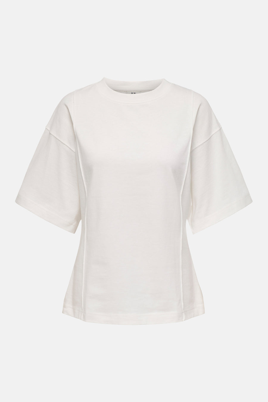 Wit T-shirt van JDY, met korte mouwen en opvallende naden aan de voorzijde.