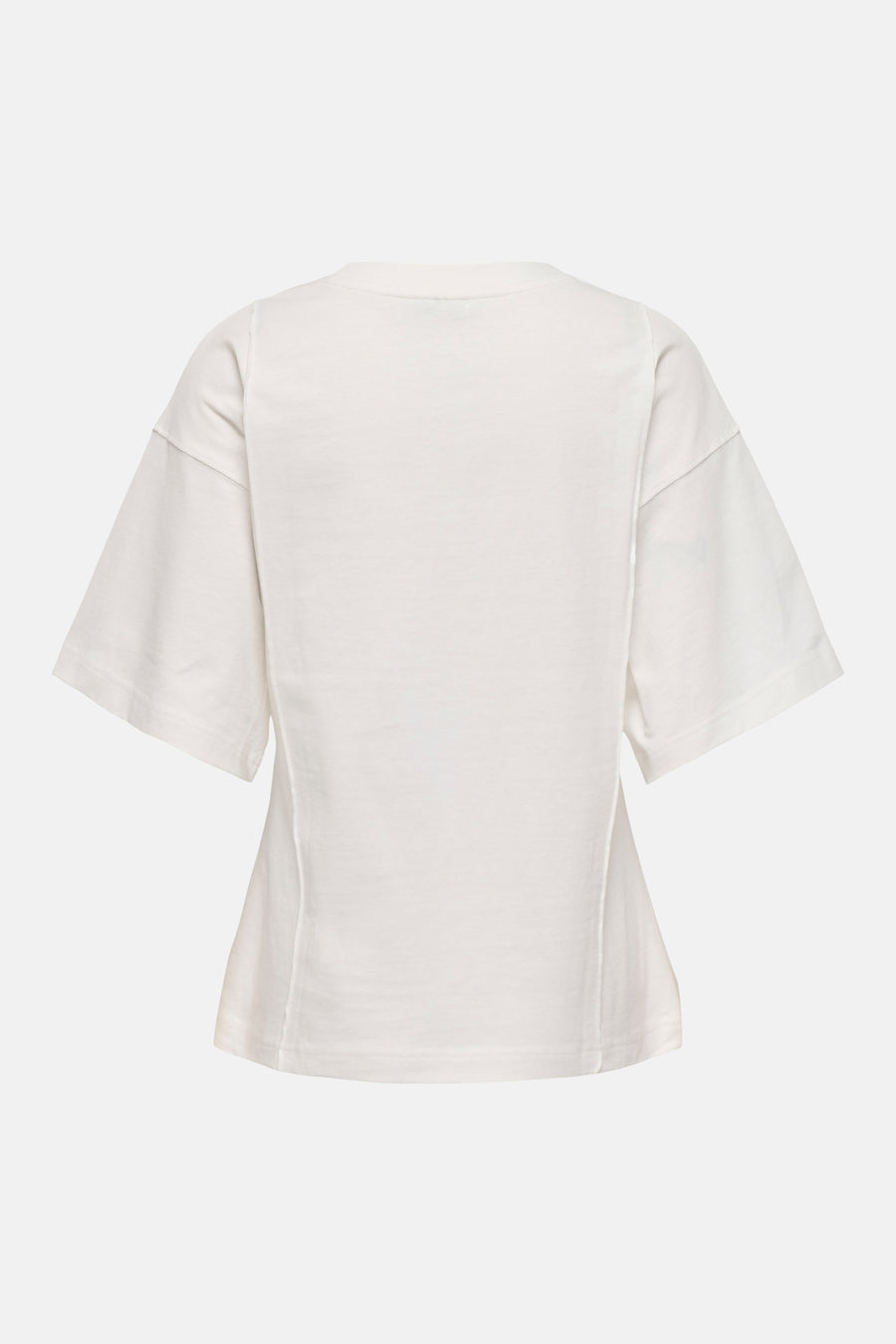 Wit T-shirt van JDY, met korte mouwen en een losse pasvorm, gezien van achteren.