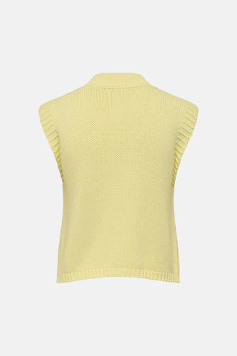 Gele debardeur van JDY, met een gebreide textuur en een hoge ronde hals.