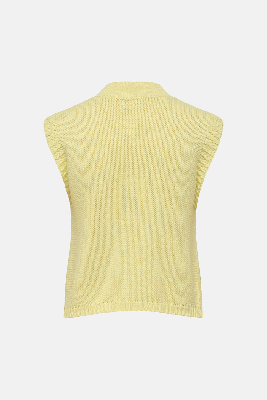 Gele debardeur van JDY, met een gebreide textuur en een hoge ronde hals.