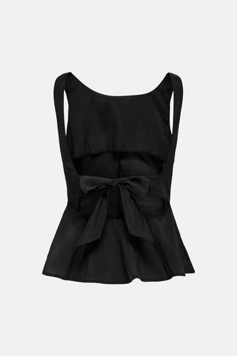 Haut noire ONLY® avec dos ouvert et nœud dans le dos, dos.