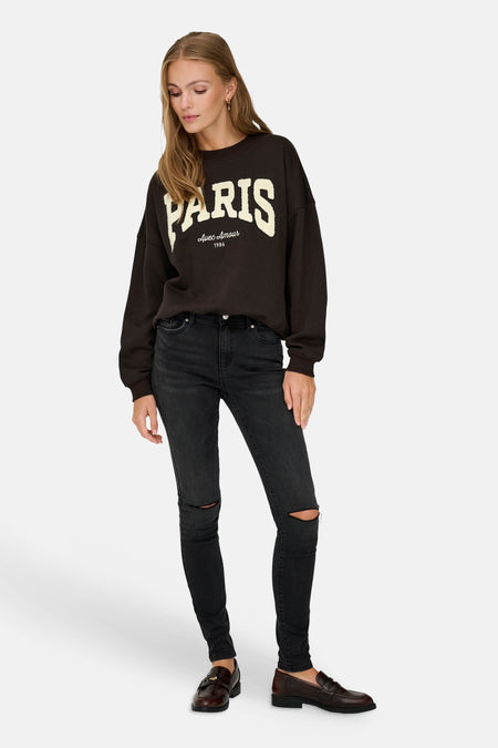 Sweater met ronde hals bruin - JDY