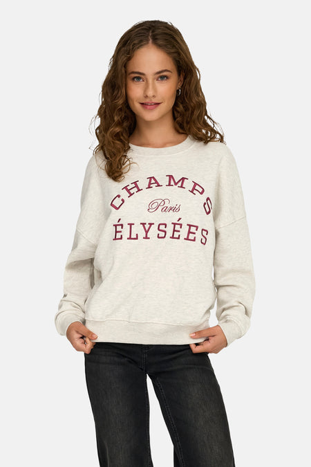 Sweater met ronde hals ecru - JDY
