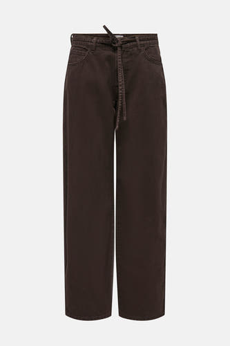 Bruine gekleurde jeans van ONLY, met een knoopceintuur aan de voorkant.