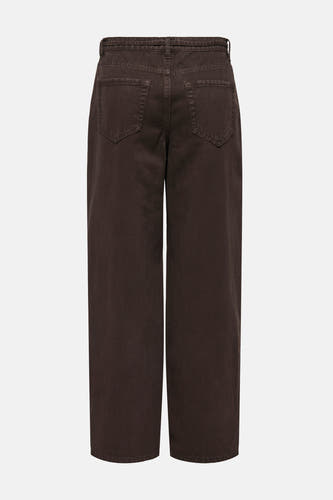 Bruine gekleurde jeans van ONLY, met achterzakken en brede pijpen.