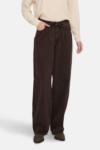 Bruine gekleurde jeans van ONLY®, met een tailleband met trekkoord en losse pasvorm.