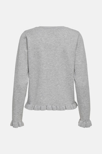 Grijze cardigan van ONLY met lange mouwen en een geplooide zoom.