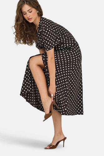 Kleedje met korte mouwen - bruin