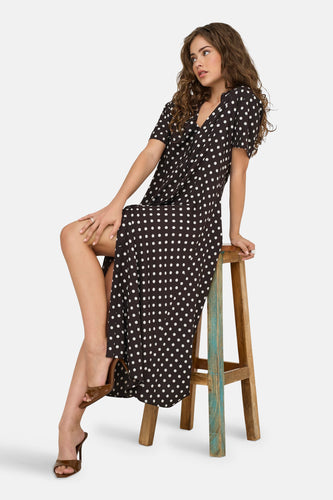 Kleedje met korte mouwen - bruin