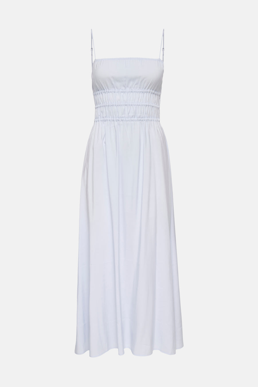 Robe sans manches bleu clair de ONLY® avec corsage smocké, fines bretelles et jupe ample.