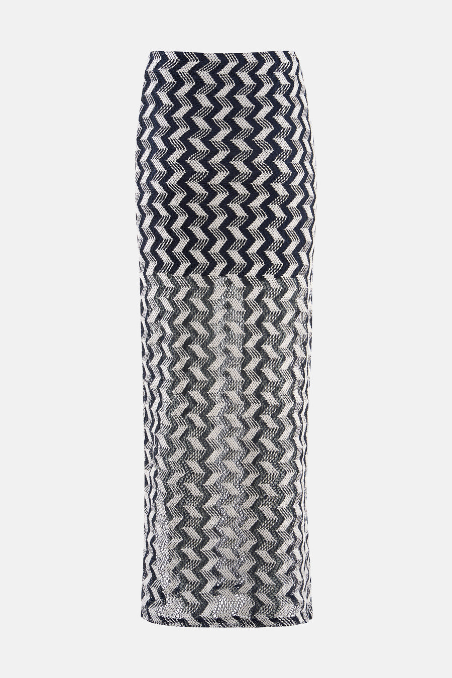 Lange rok met zwart-wit zigzagpatroon van ONLY®, met transparante details aan de onderkant.
