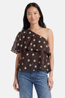 Blouse à manches courtes - brun