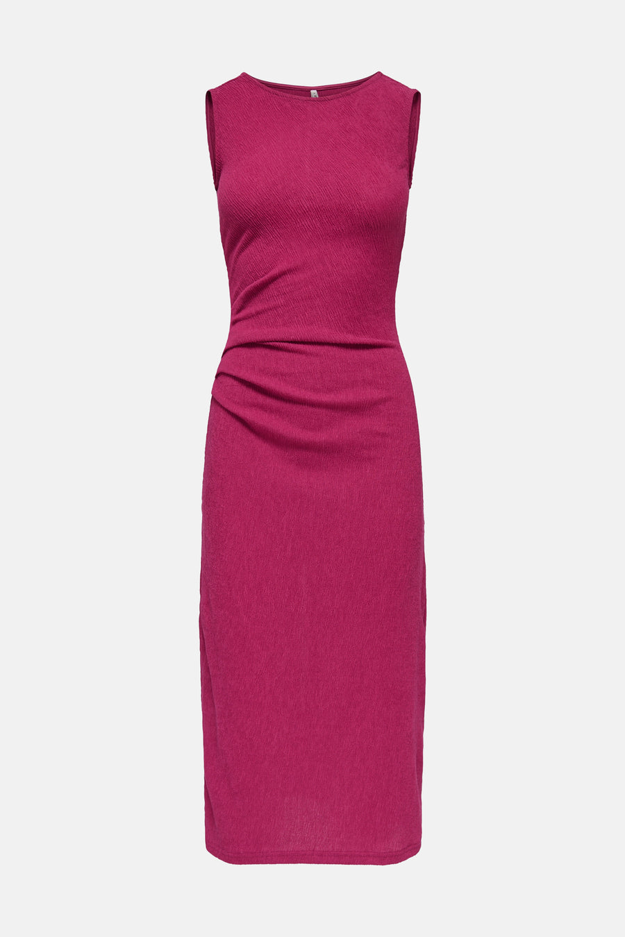 Roze mouwloos kleedje van ONLY® met textuur, boothals en plooien in de taille.