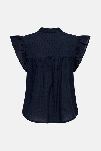Blouse met korte mouwen - blauw