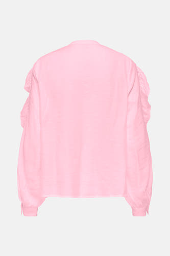 Blouse rose à longues manches de ONLY, avec des volants sur les manches.