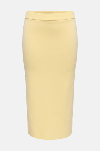 Jupe crayon moulante en maille fine jaune de JDY avec taille élastique, dos.