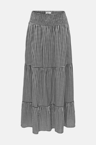 Lange multicolor rok van JDY met een zwart-wit geruite print en elastische tailleband.

