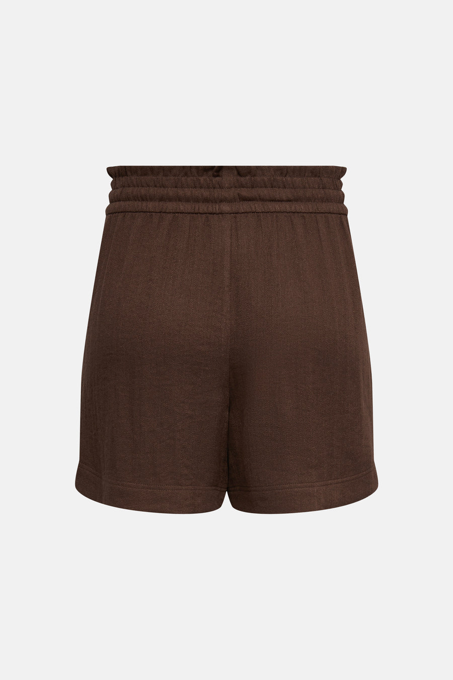 Bruine korte broek van JDY met elastische tailleband en geribde stof, front view