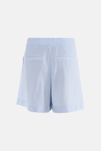 Lichtblauwe korte broek van ONLY® met twee achterzakken, linnenlook, achterzijde weergave