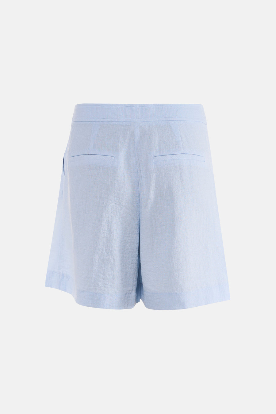 Lichtblauwe korte broek van ONLY® met twee achterzakken, linnenlook, achterzijde weergave