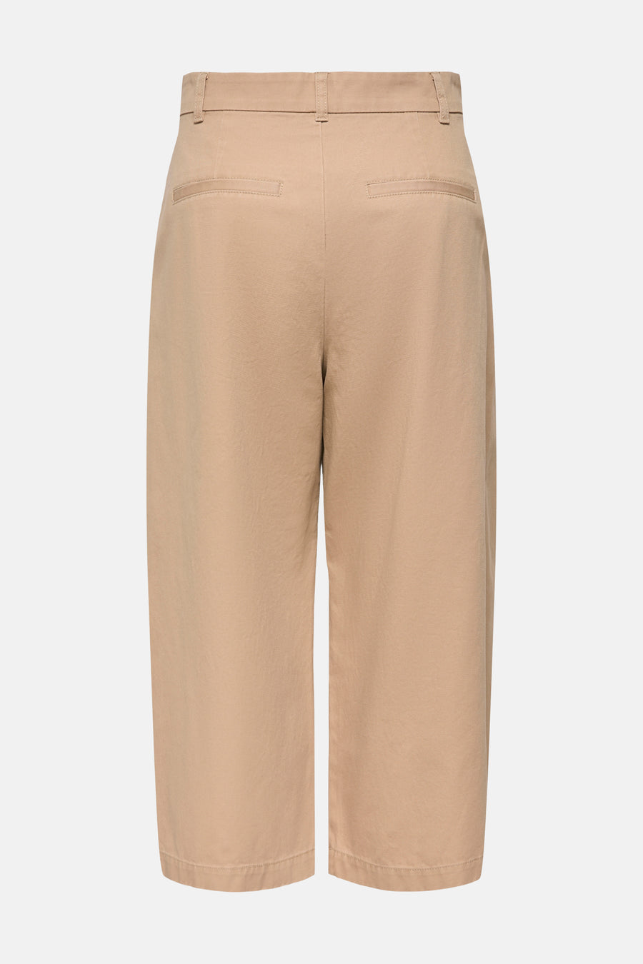 Beige 7/8 broek van JDY met riemlussen en twee paspelzakken op de achterkant.