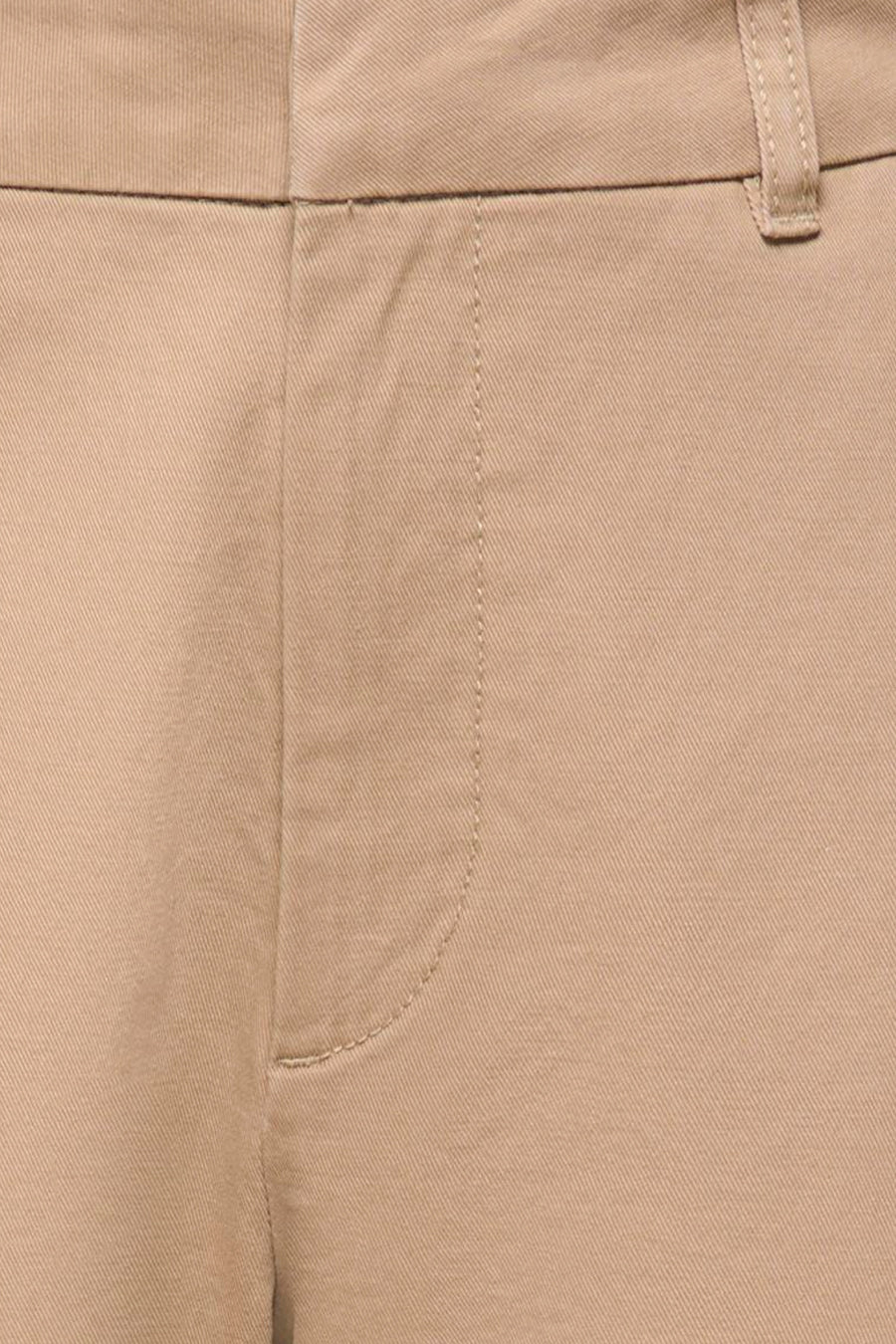 Beige 7/8 broek van JDY, van twillstof, met een riemlus en stiknaden aan de voorkant.