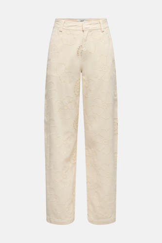 Ecru jeans met bloemenrelief van JDY, comfortabele fit, front view