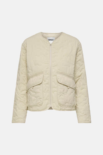 Veste courte de couleur écru d'ONLY, avec un motif de trèfle matelassé.
